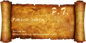 Pabics Tekla névjegykártya